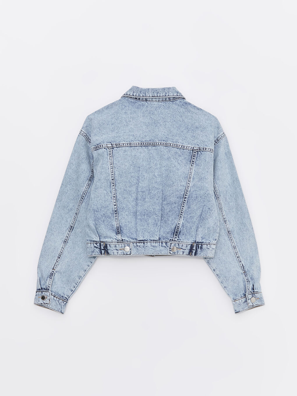 Джинсовая куртка с отложным воротником для женщин-7