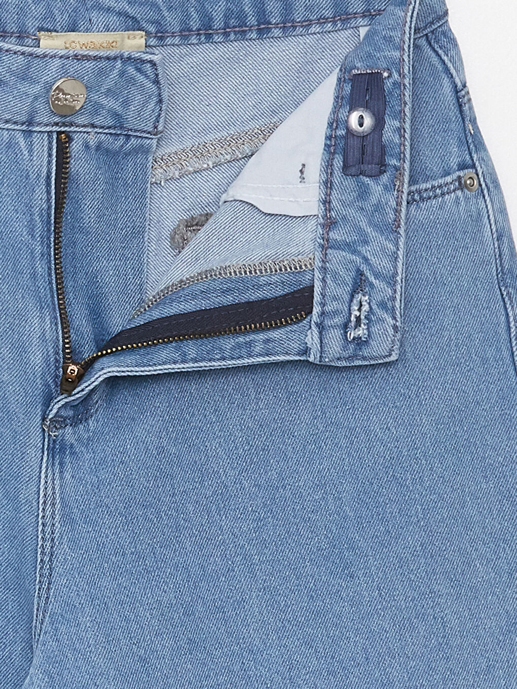 İndigo Basic Pamuklu Kız Çocuk Mom Jean Pantolon-2