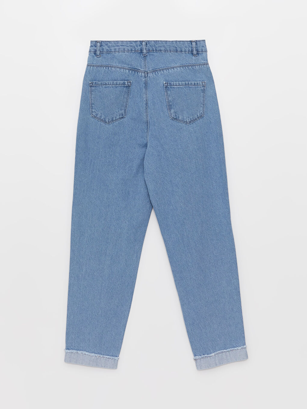 İndigo Basic Pamuklu Kız Çocuk Mom Jean Pantolon-1