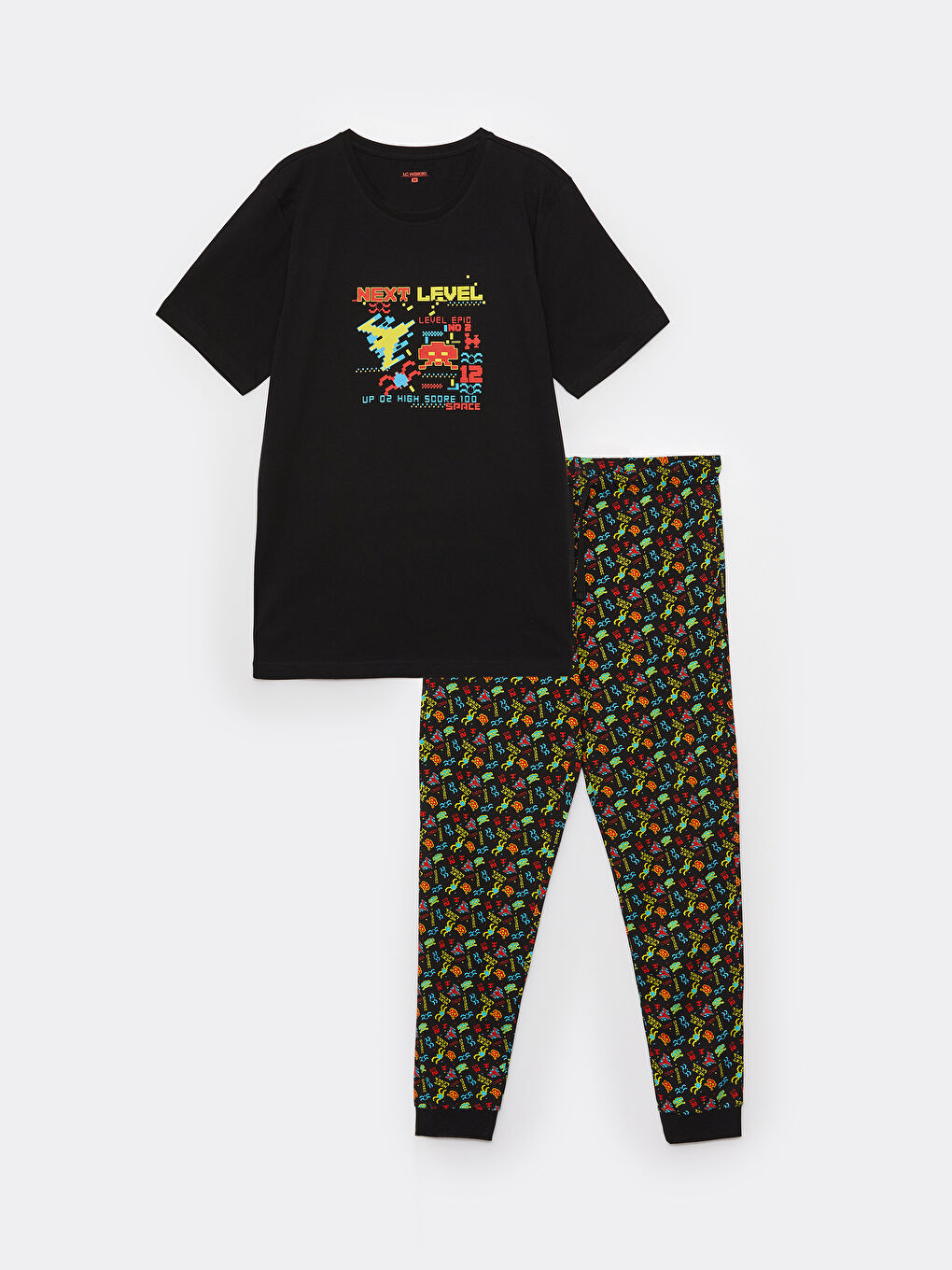 Siyah Slim Fit Erkek Pijama Takım-4