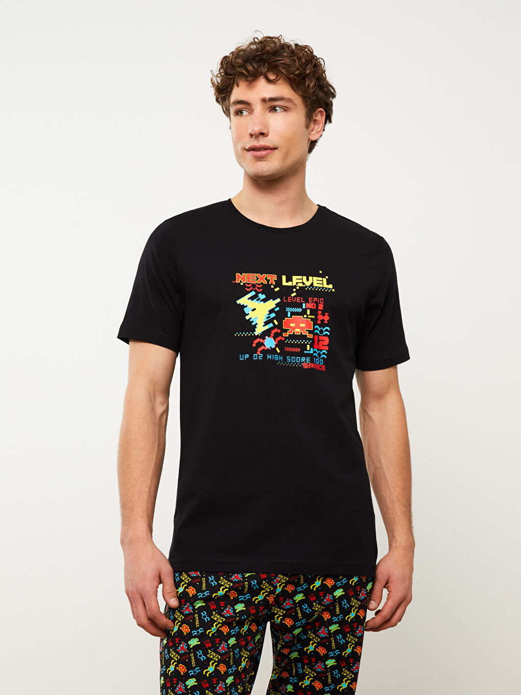 Siyah Slim Fit Erkek Pijama Takım-1