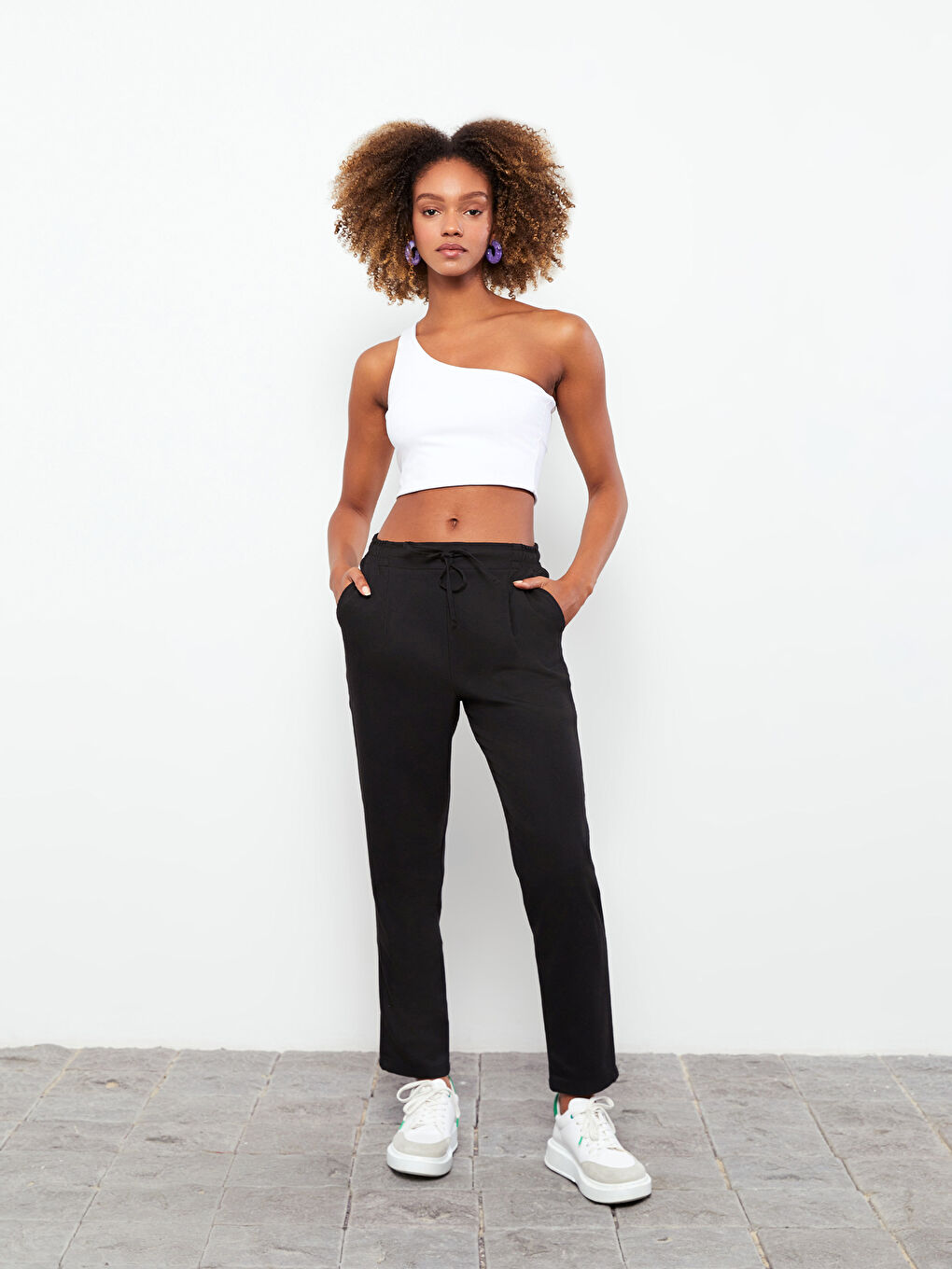Elasticated Waist Women's Trousers-1