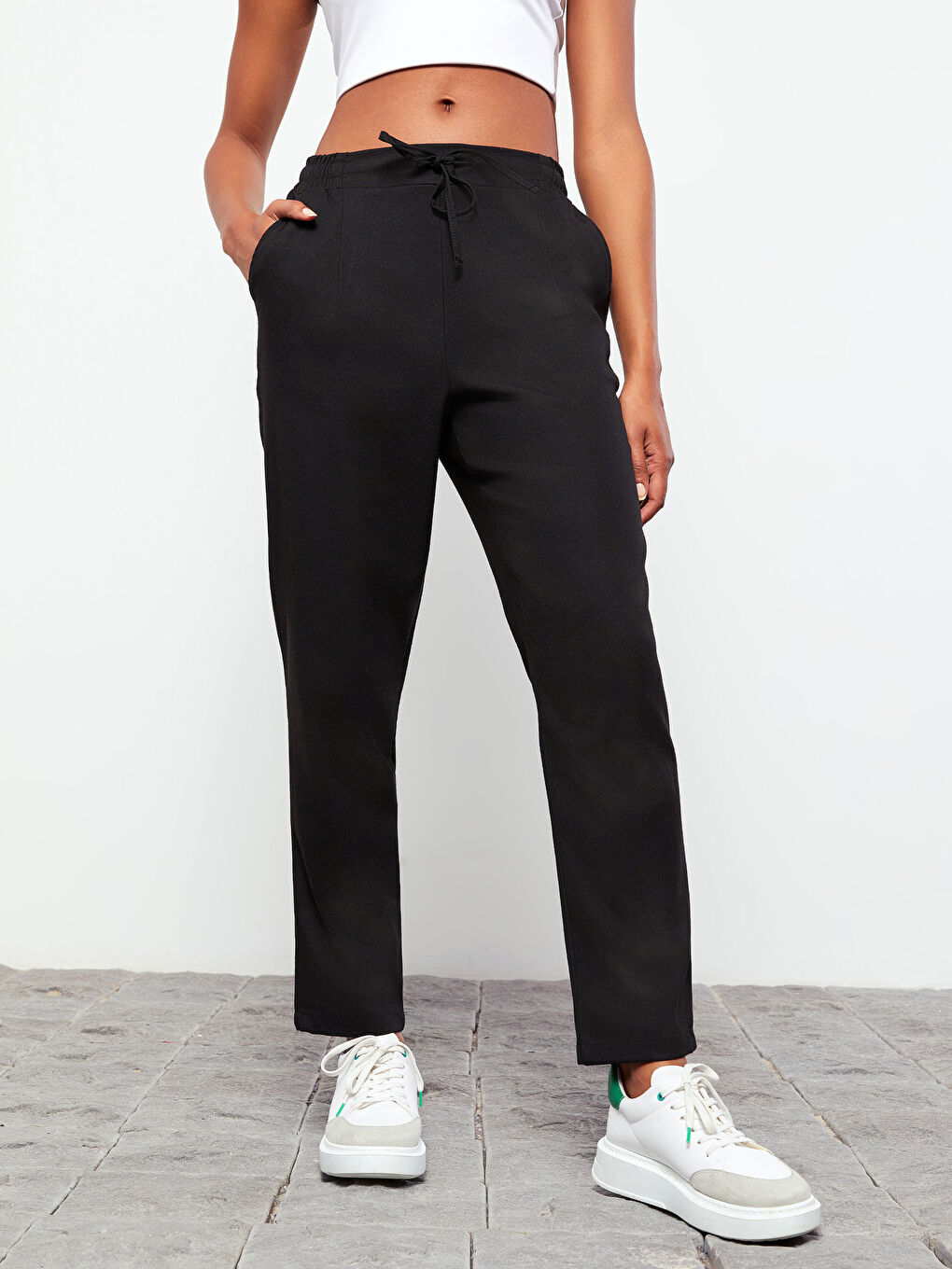 Elasticated Waist Women's Trousers-3