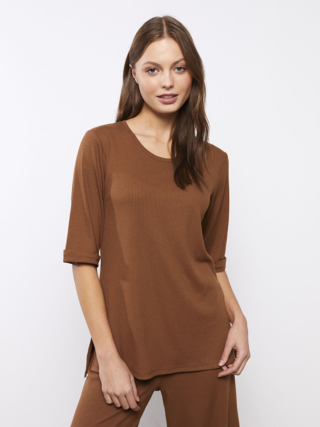 Women's Crew Neck Plain T-Shirt-1