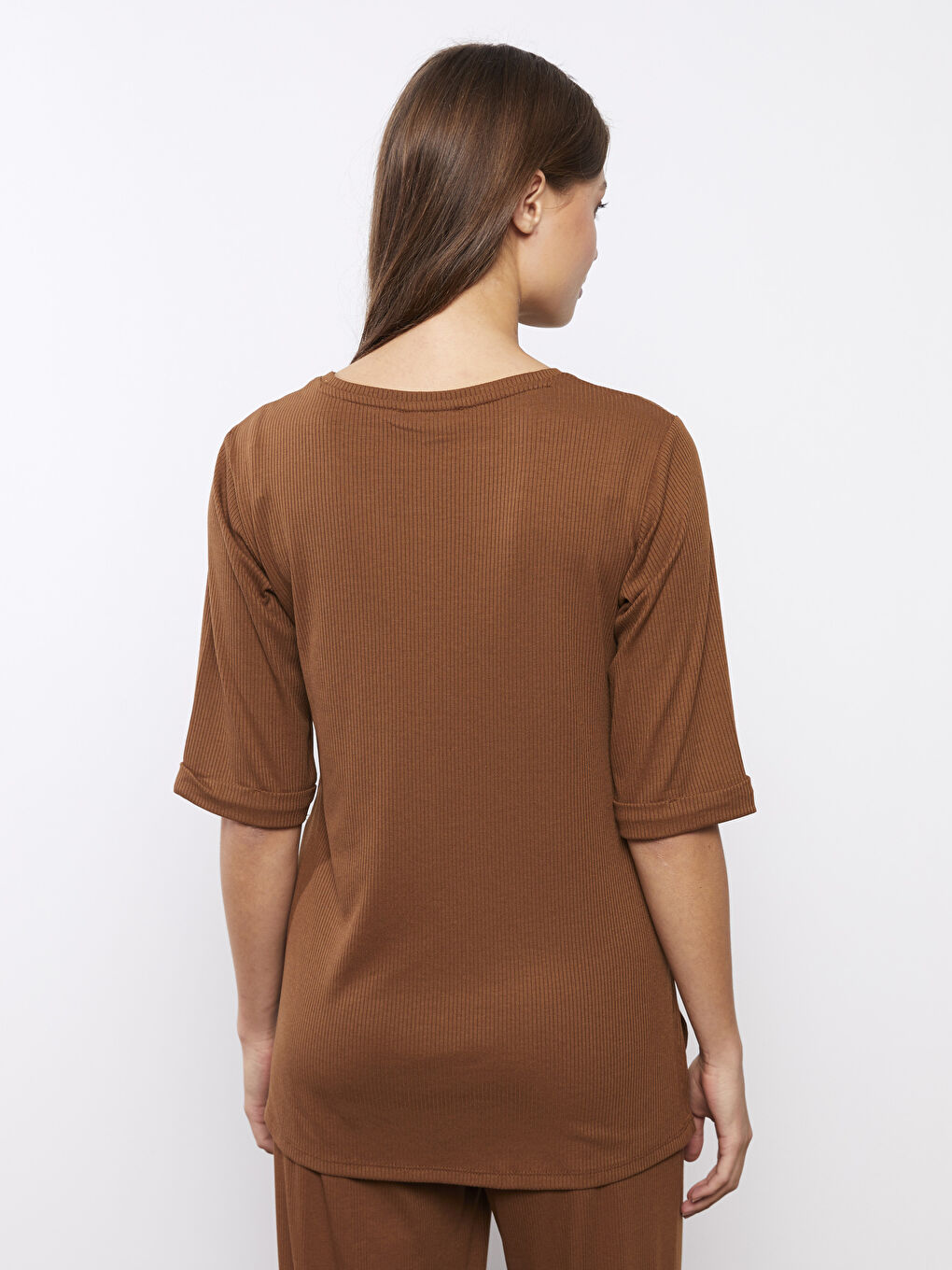 Women's Crew Neck Plain T-Shirt-4