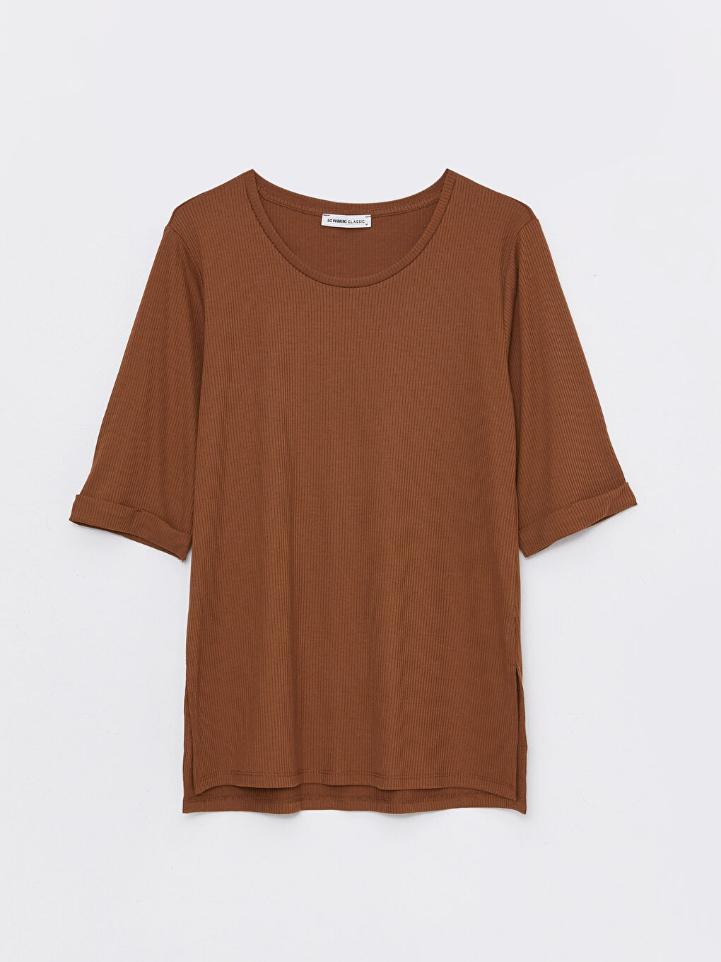 Women's Crew Neck Plain T-Shirt-5