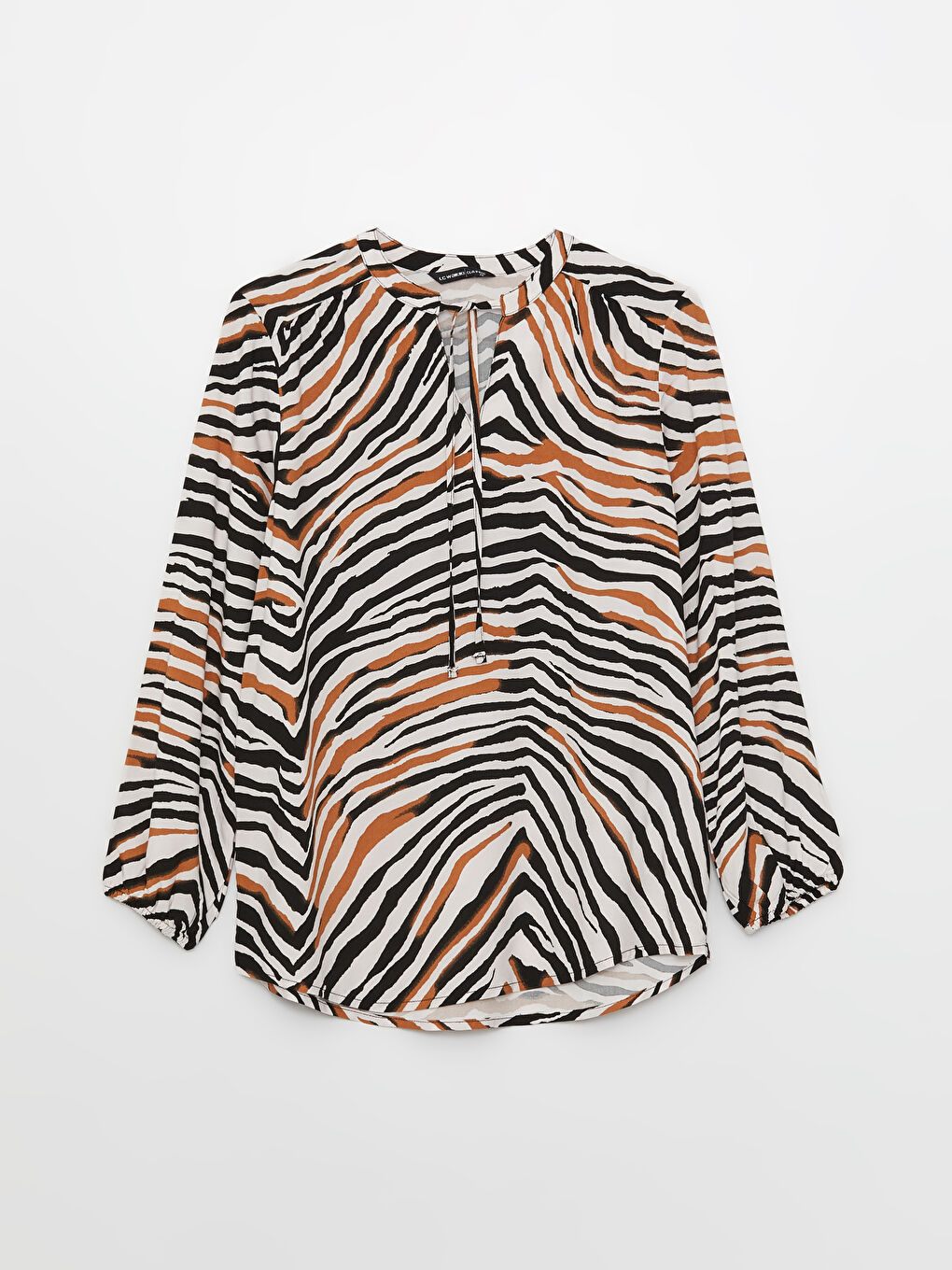 Tie Neck Patterned Women's Blouse-5