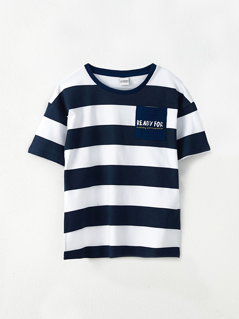 تي شيرت مخطط ياقة دائرية مريح للأولاد