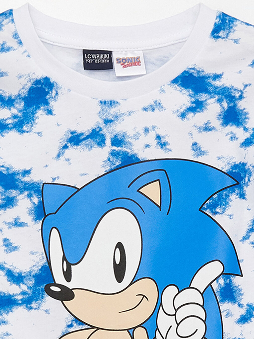 Mavi Bisiklet Yaka Sonic Baskılı Kısa Kollu Erkek Çocuk Tişört-2