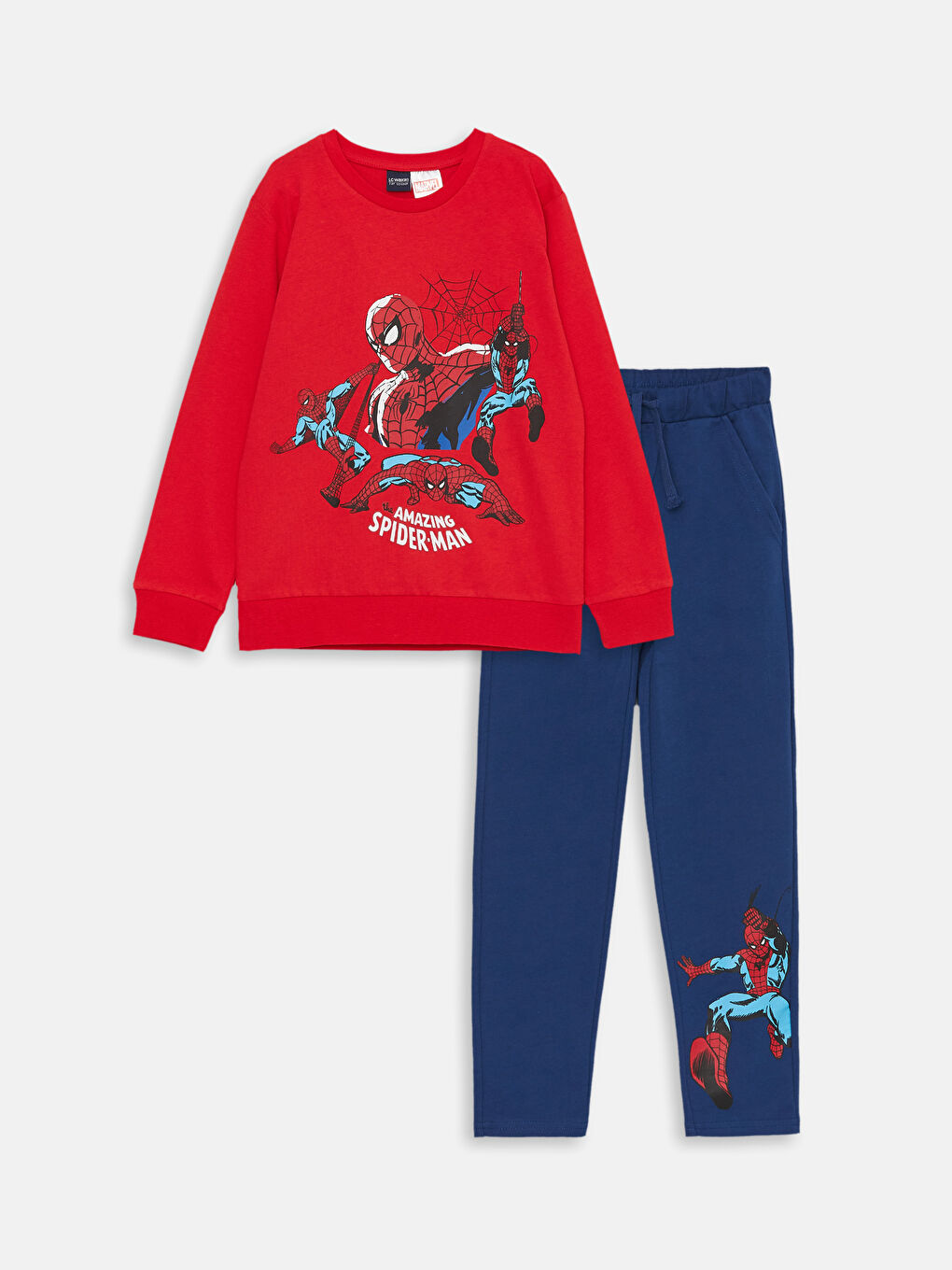 LC Waikiki Duks i Pantalone za Dečake sa Spider-Man Štampom i Okruglim Izrezom, Dugi Rukav -S37123Z4-HMW