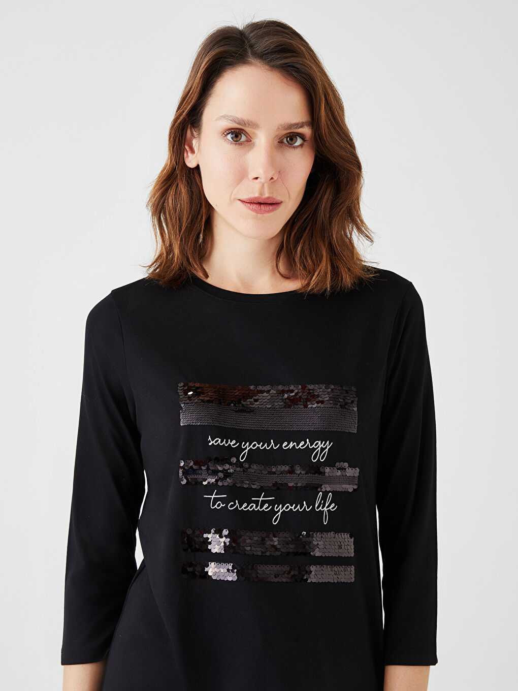 Crew Neck Embroidered Women's T-Shirt