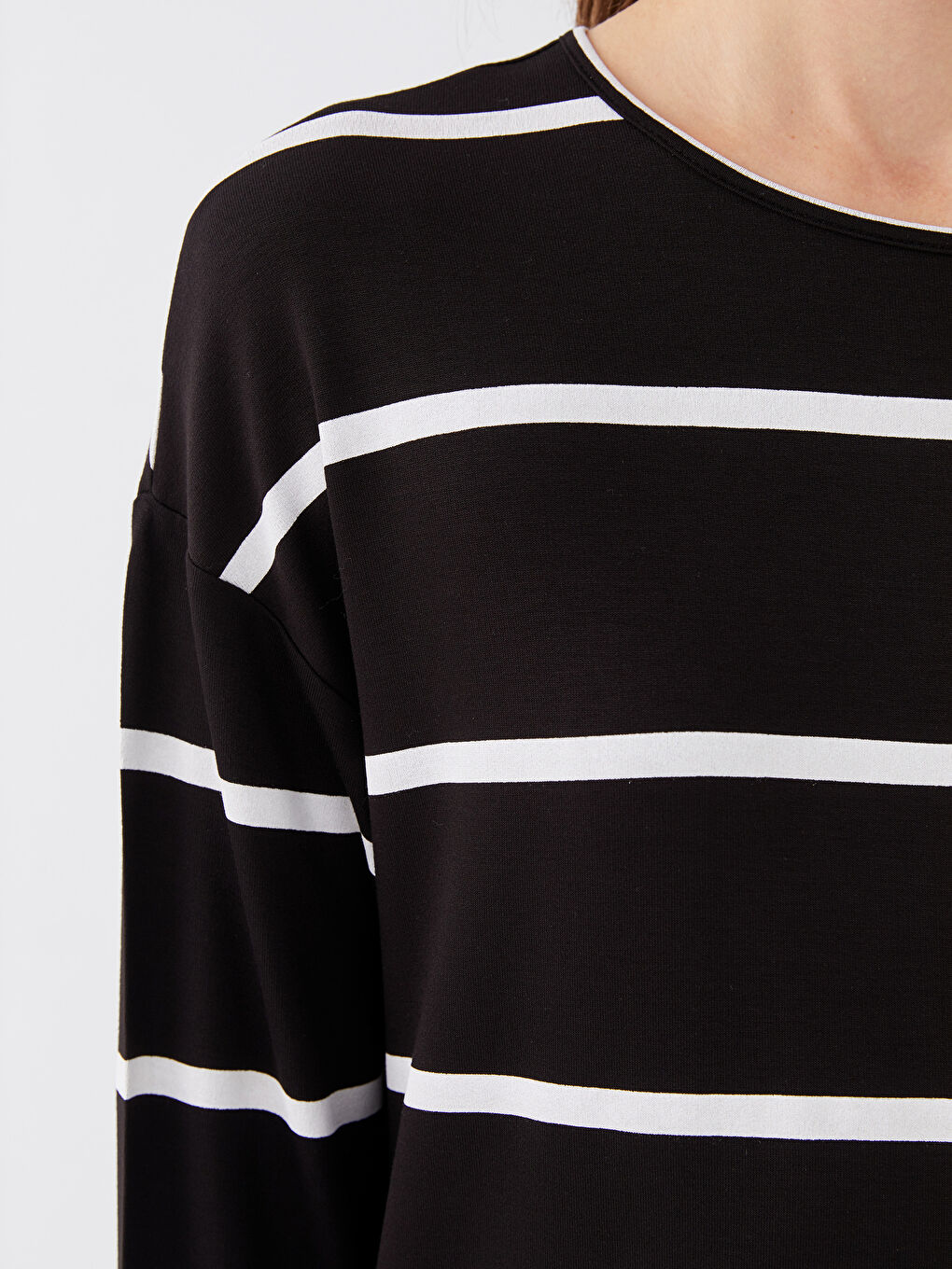 Striped Oversize Women's Sweatshirt Tunic -S37137Z8-CVL