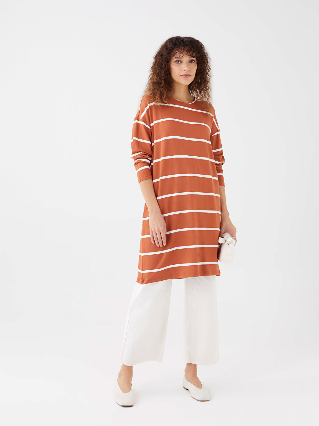 Striped Oversize Women's Sweatshirt Tunic -S37137Z8-H2C