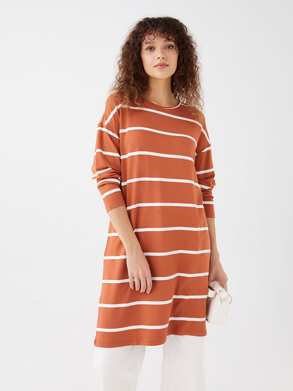 Striped Oversize Women's Sweatshirt Tunic -S37137Z8-H2C