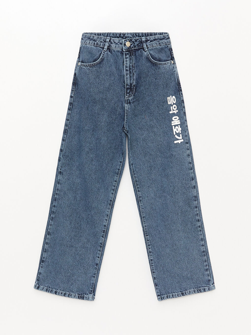 K-Pop Printed Wide Leg Girl Jeans -S37143Z4-SHK