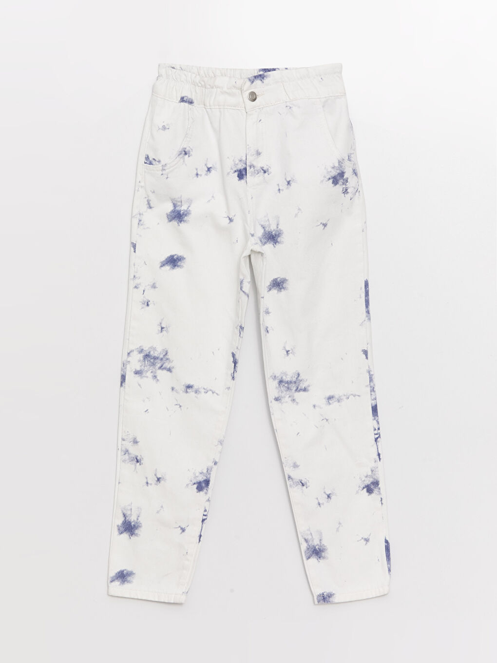 Paperbag Tie Dye Patterned Jeans For Girls -S37146Z4-JVT