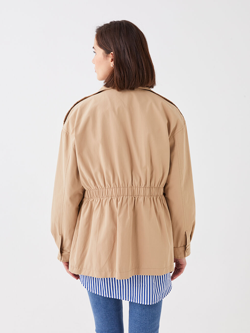 Turtle Neck Regular Long Sleeve Women's Coat -S37153Z8-SPY