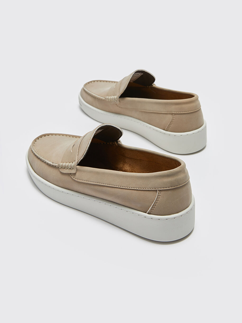 Ekru Süet Görünümlü Erkek Loafer Ayakkabı-4
