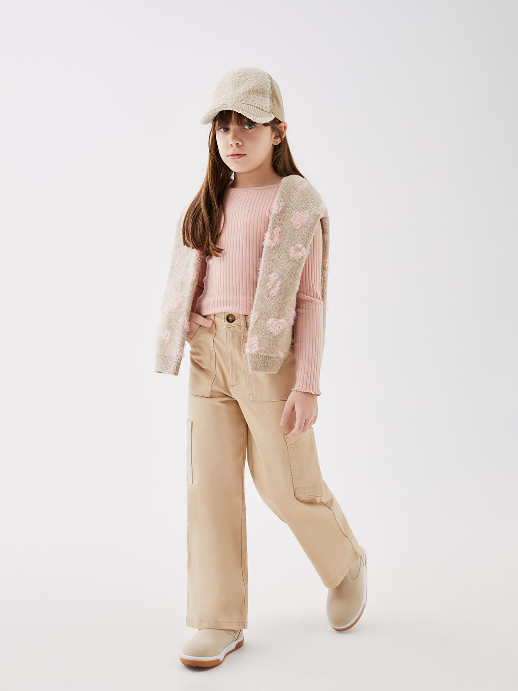 LC Waikiki Basic Gabardine Girl Trousers -S37171Z4-FLE