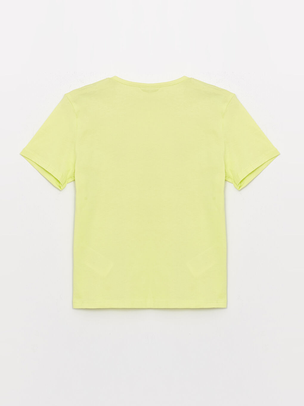 Yeşil Bisiklet Yaka Baskılı Kısa Kollu Kız Çocuk Tişört-1