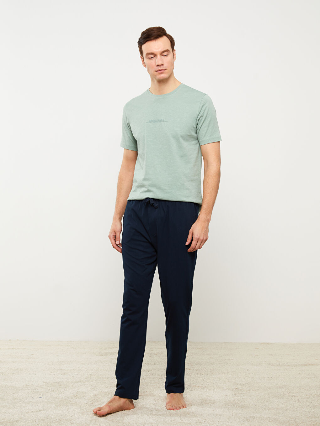 Lacivert Standart Kalıp Erkek Pijama Alt-1
