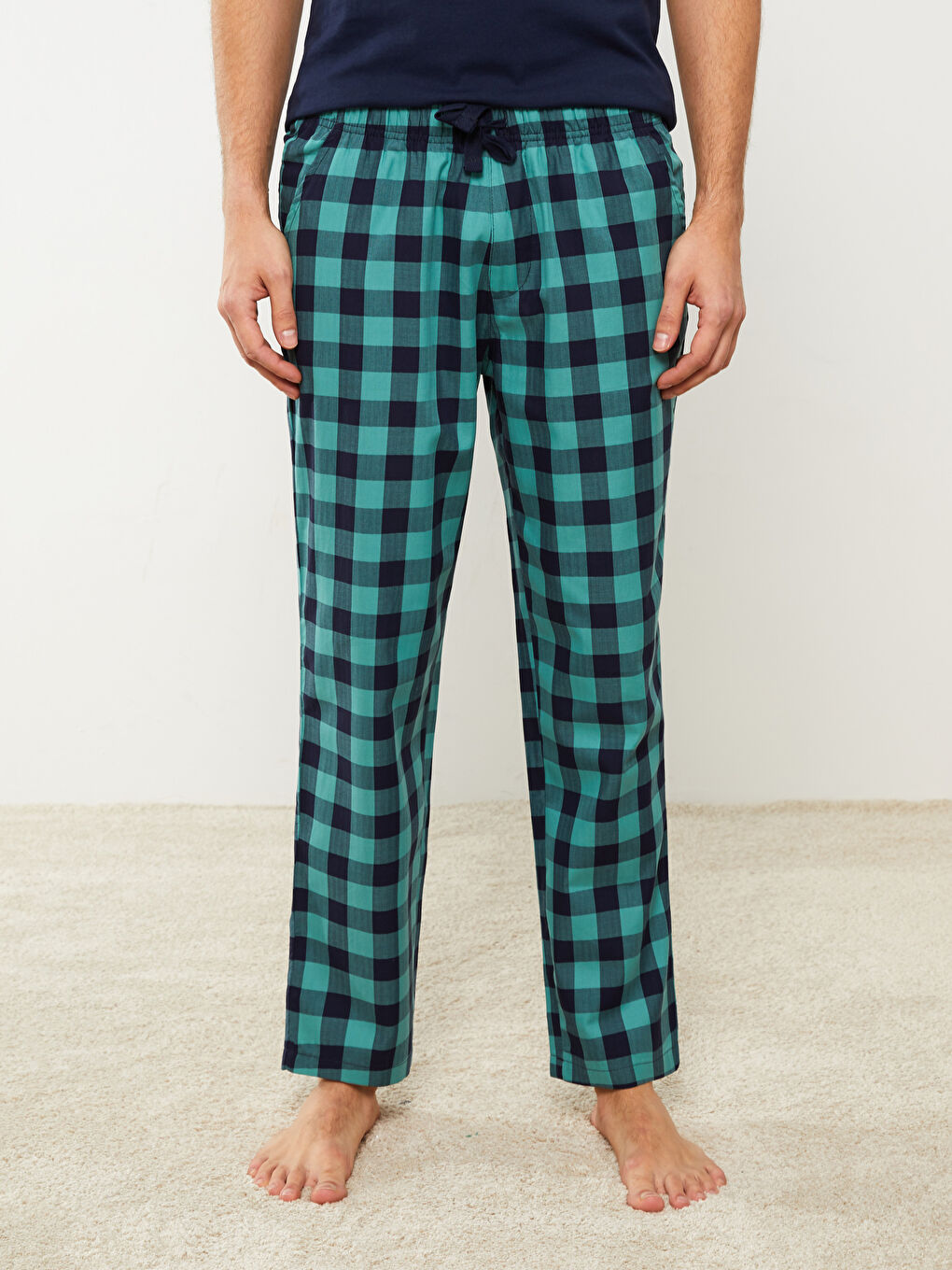 LC WAIKIKI Yeşil Standart Kalıp Ekose Erkek Pijama Alt - 3
