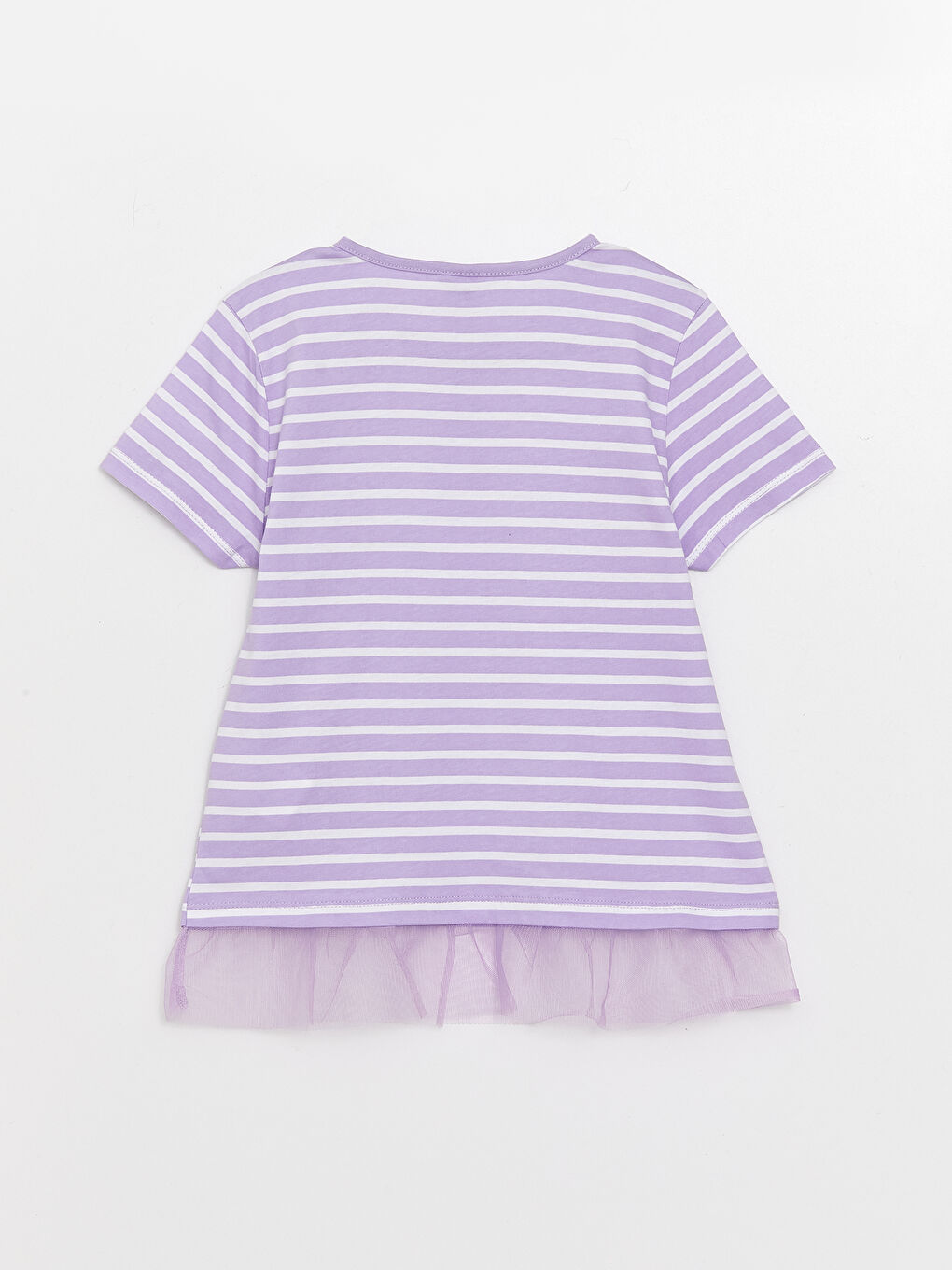 Футболка с круглым вырезом, с принтом, с коротким рукавом, для девочек-1