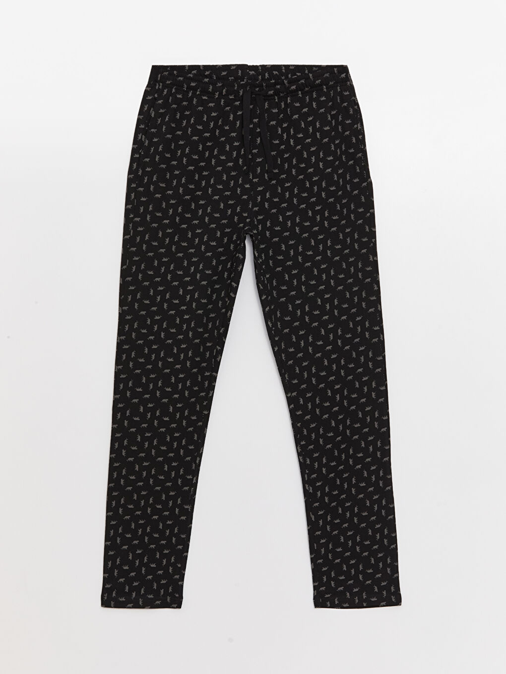 LC WAIKIKI Siyah Standart Kalıp Desenli Erkek Pijama Alt - 5