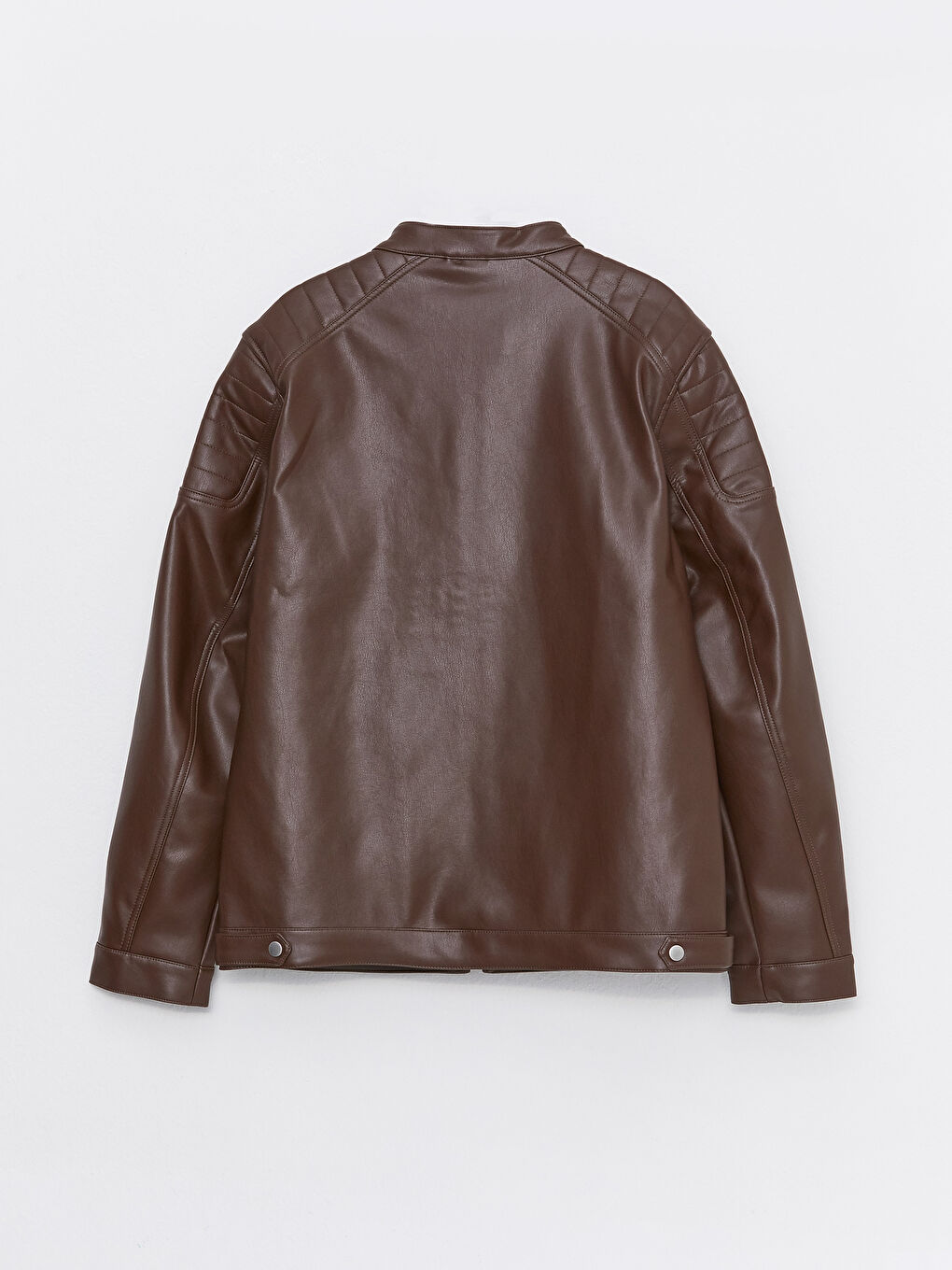 Kahverengi Taba Deri Görünümlü Mont-7