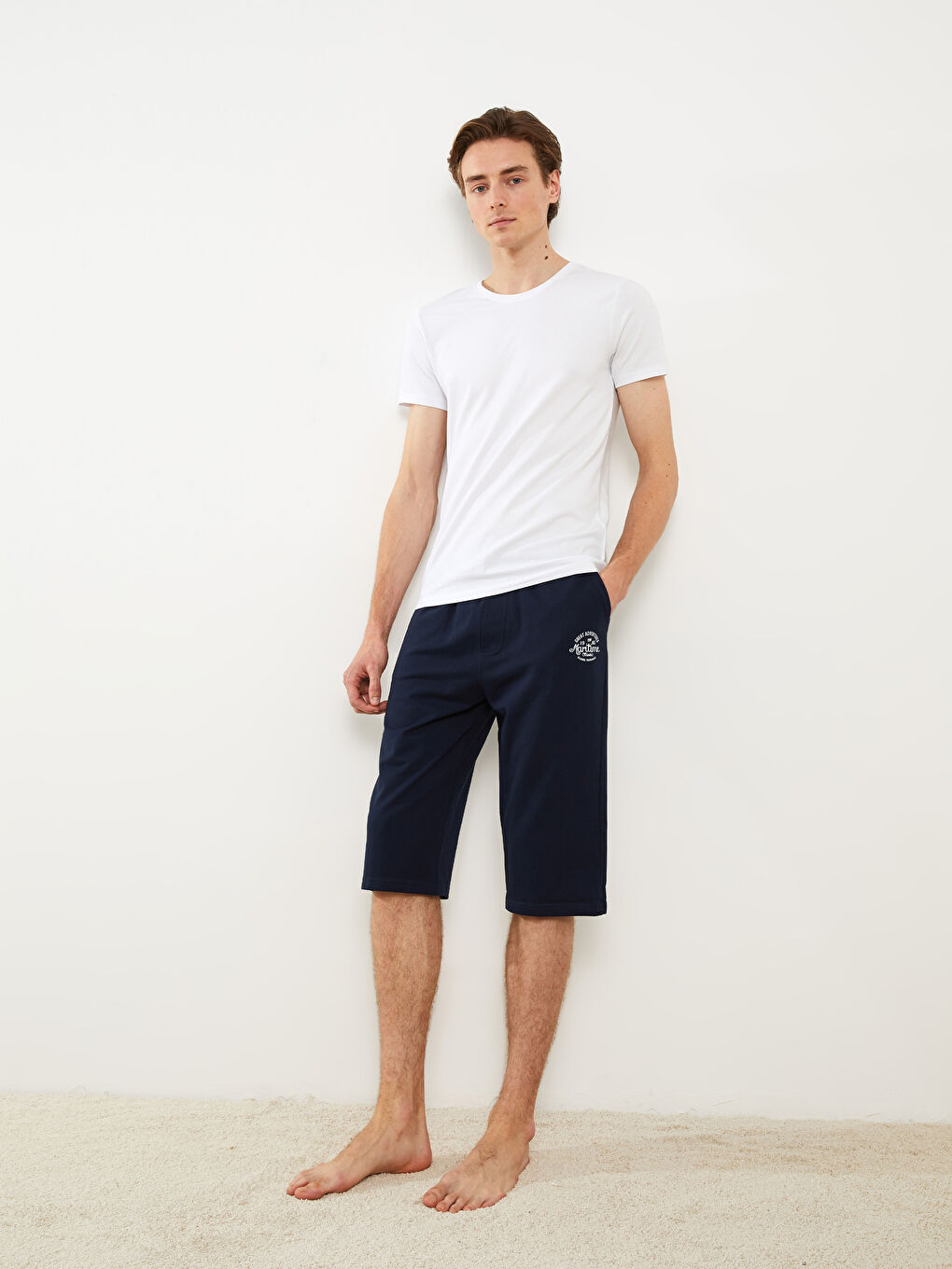 Lacivert Standart Kalıp Erkek Pijama Alt Şort