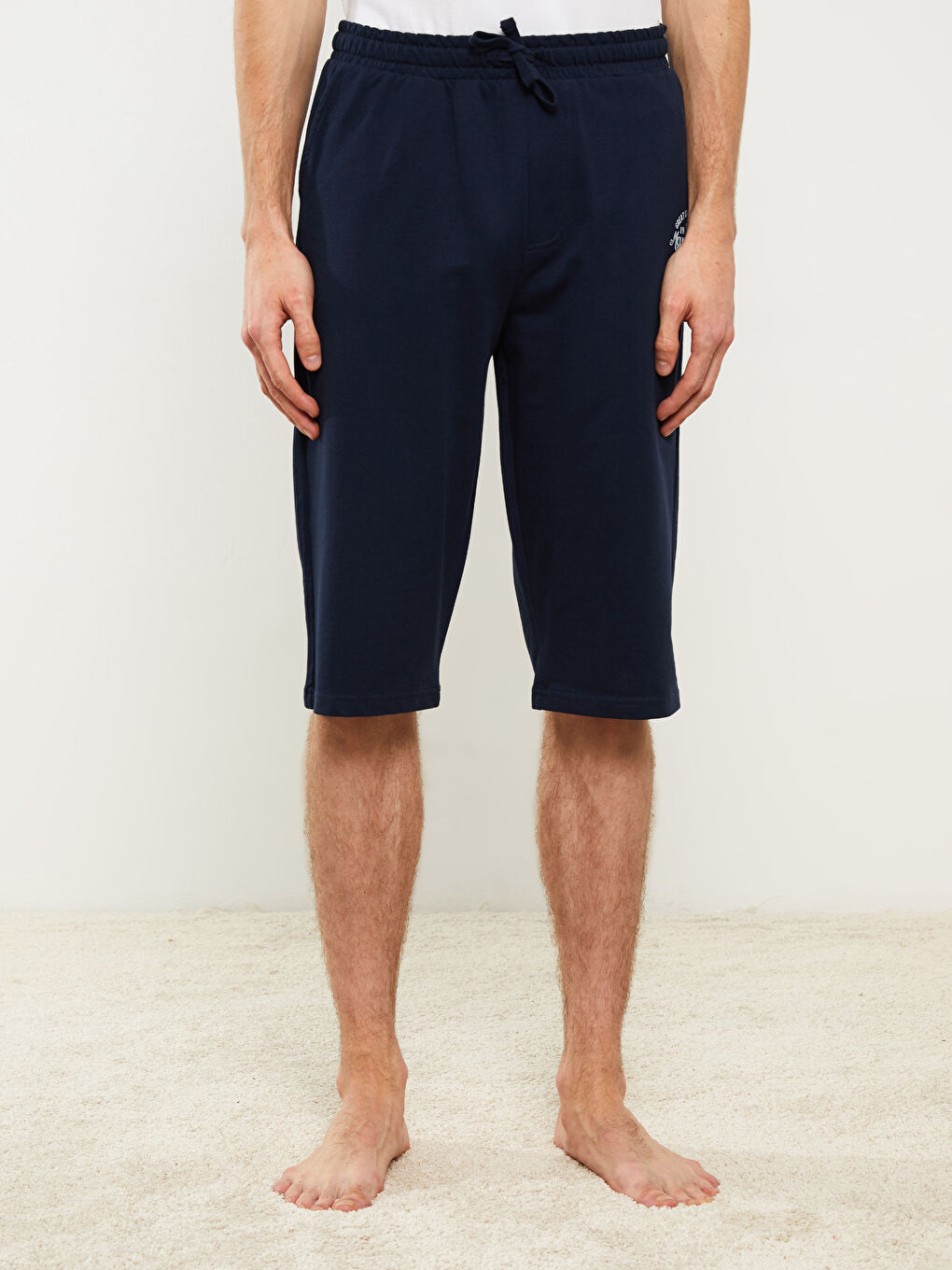 Lacivert Standart Kalıp Erkek Pijama Alt Şort-3