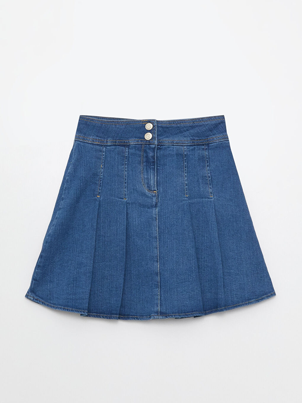 LCW Kids Basic Pleated Girl Jean Skirt -S37206Z4-H45