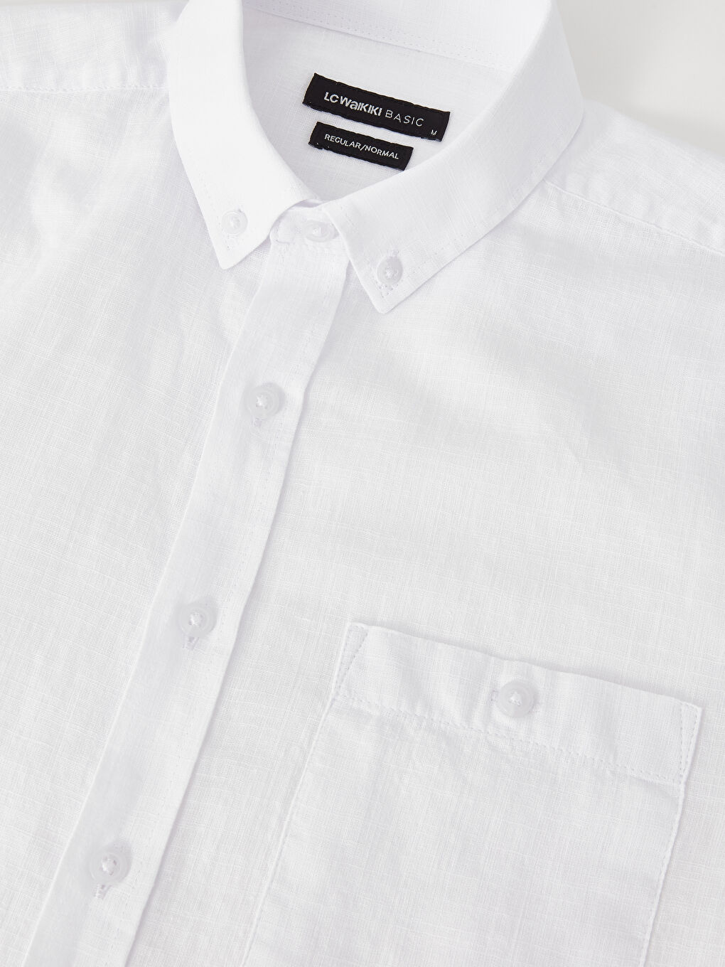 Regular Fit Short Sleeve Linen Blended Men's Shirt -S37230Z8-Q6K