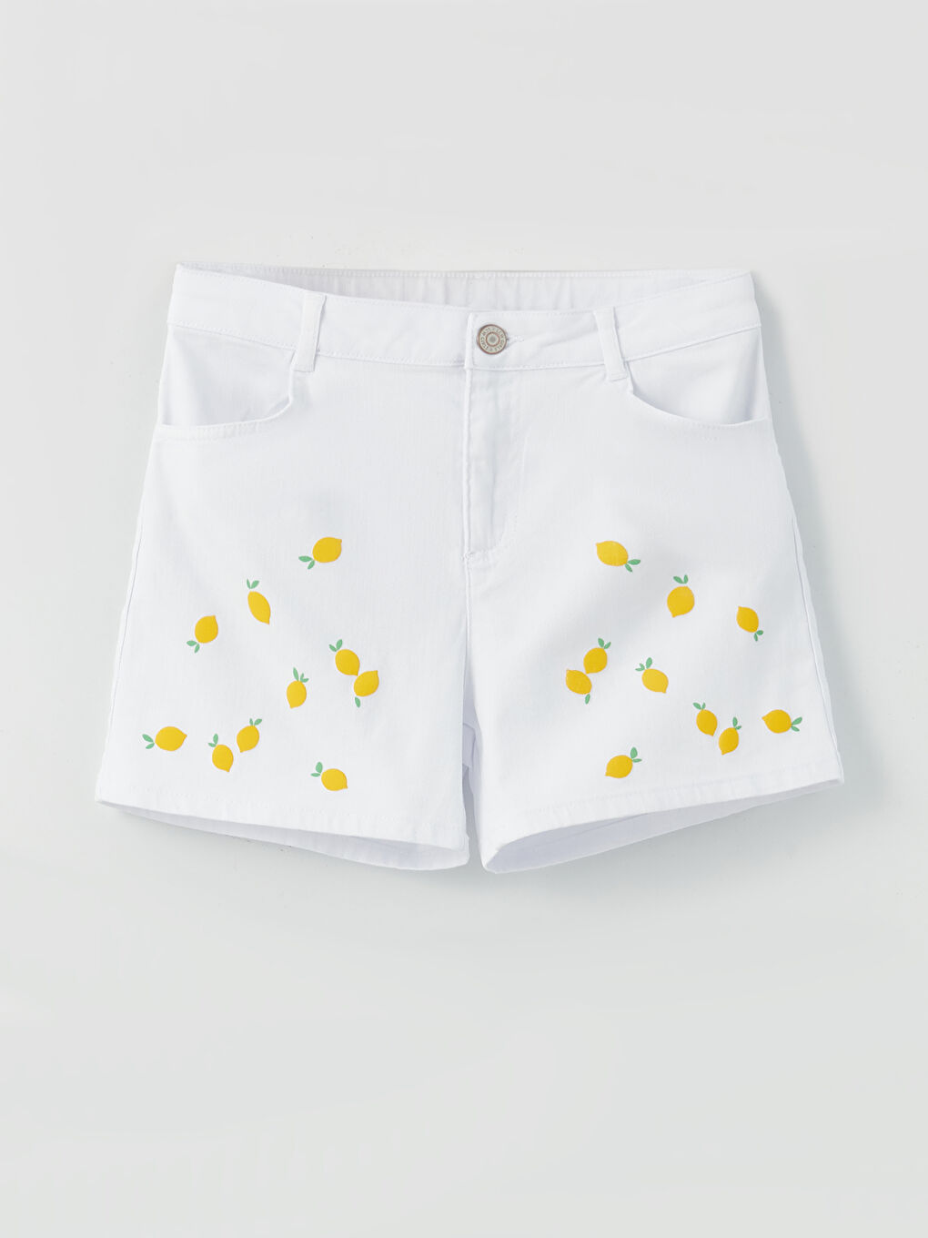 Patterned Gabardine Girl Shorts