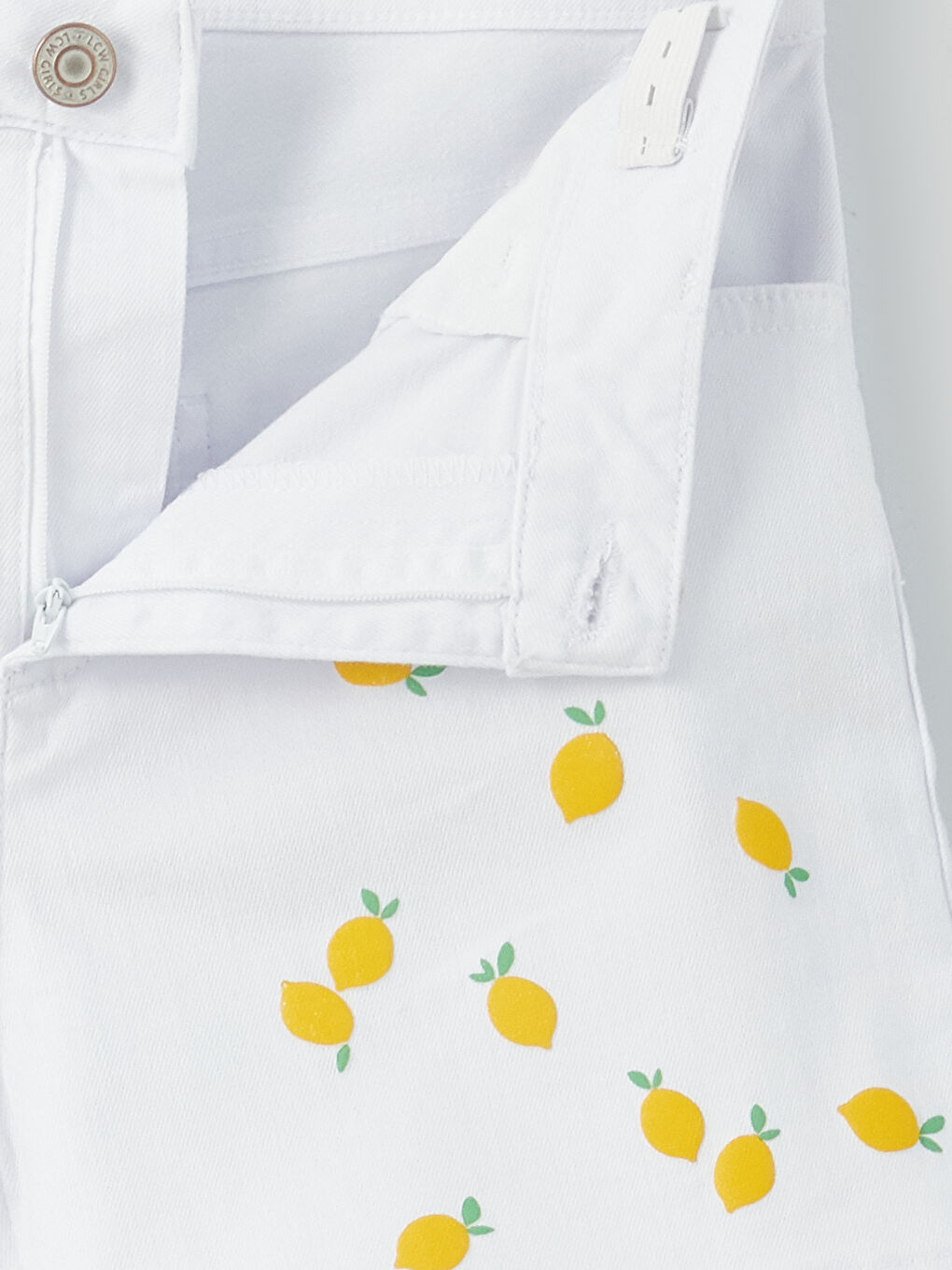 Patterned Gabardine Girl Shorts-2