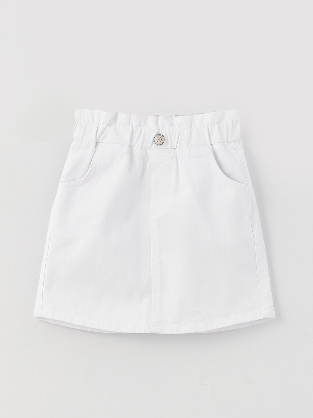 Elastic Waist Basic Gabardine Girl Skirt