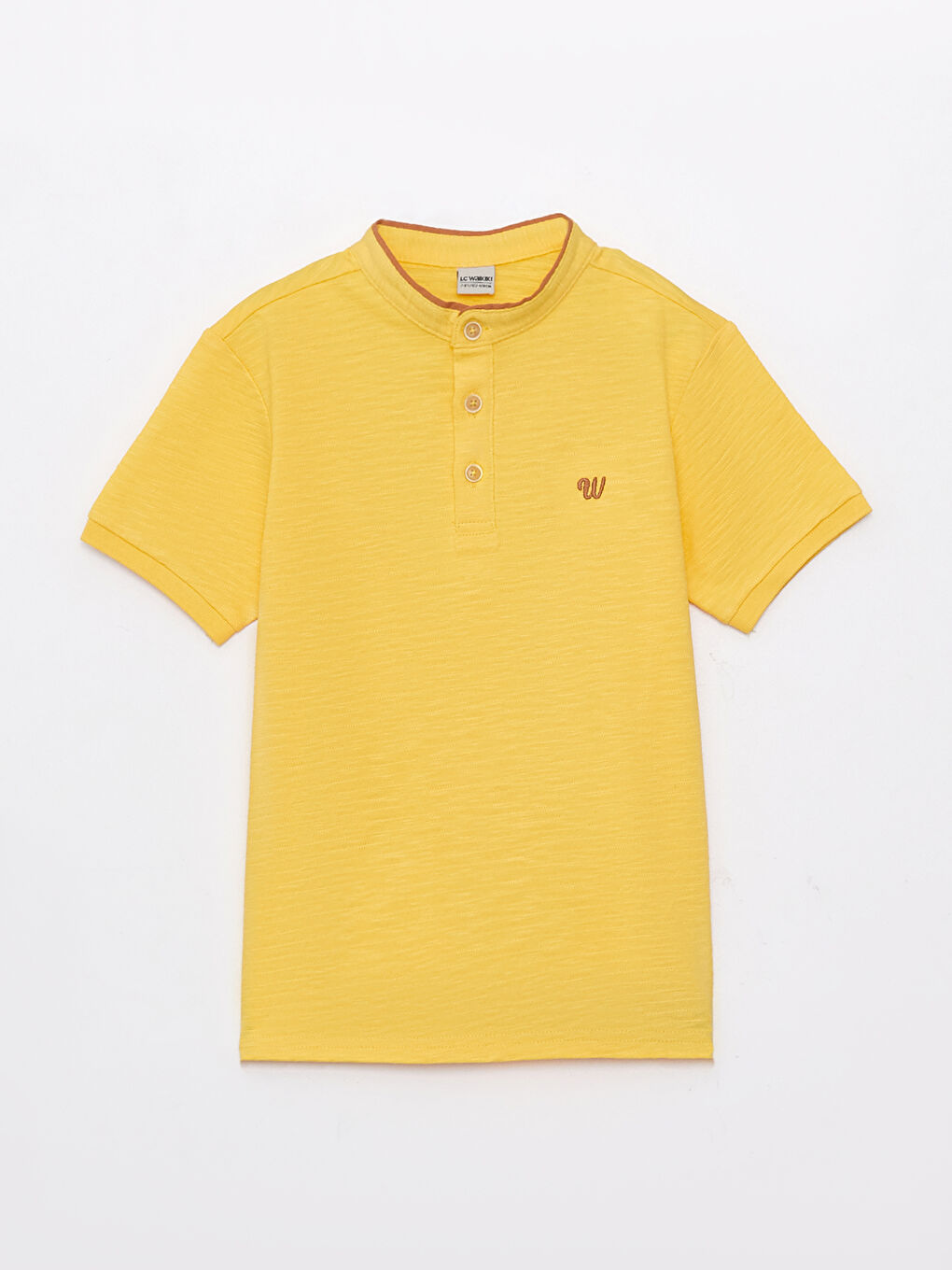 Sarı Hakim Yaka Kısa Kollu Erkek Çocuk Tişört