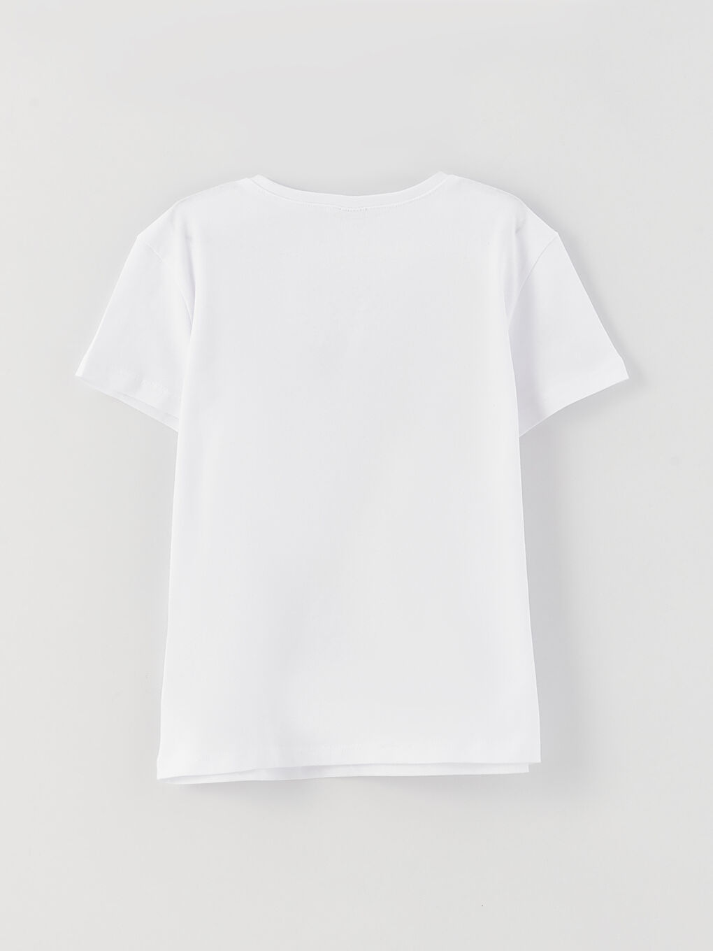 მრგვალი საყელო ნაბეჭდი მოკლე სახელო გოგონებისთვის მაისური-1