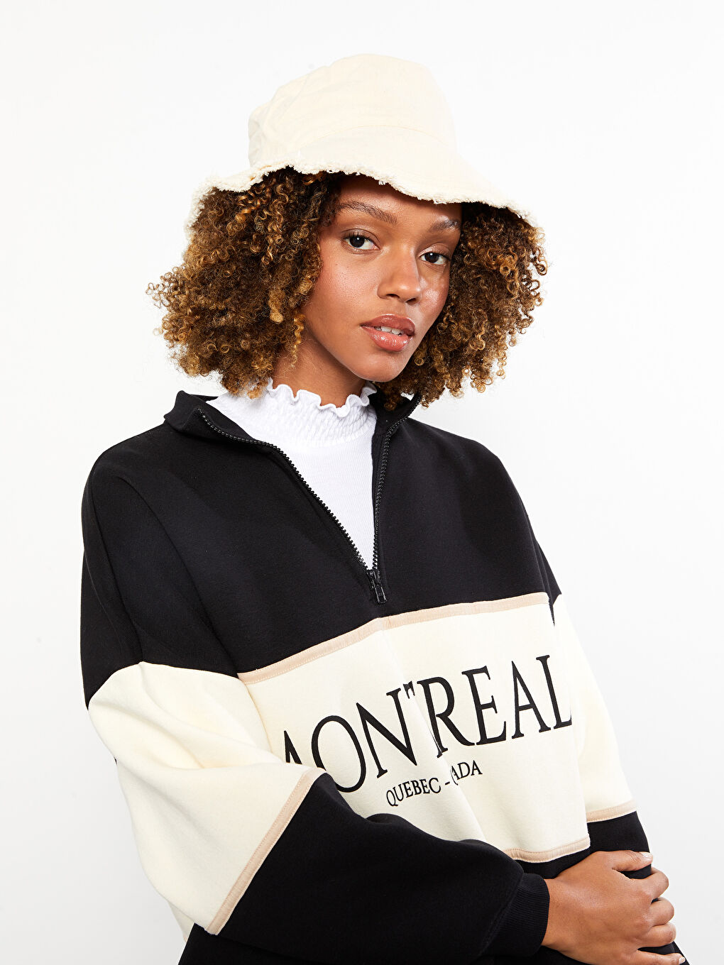 Gri Kadın Düz Bucket Şapka-2