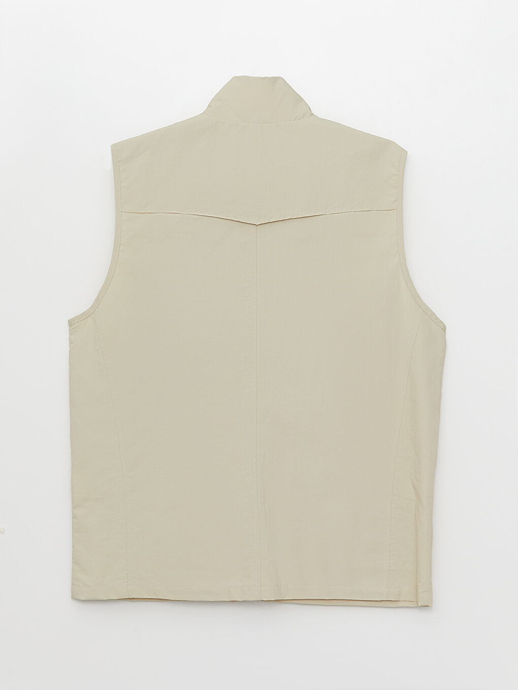 Gri Standart Kalıp Dik Yaka Erkek Avcı Yeleği-6