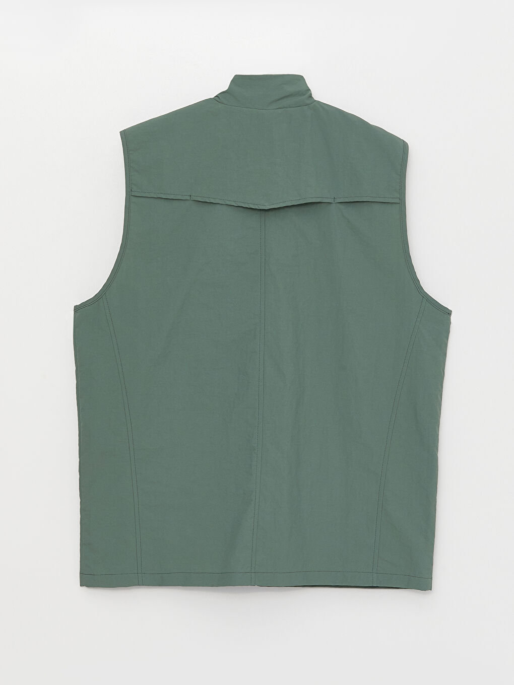 Yeşil Standart Kalıp Dik Yaka Erkek Avcı Yeleği-6