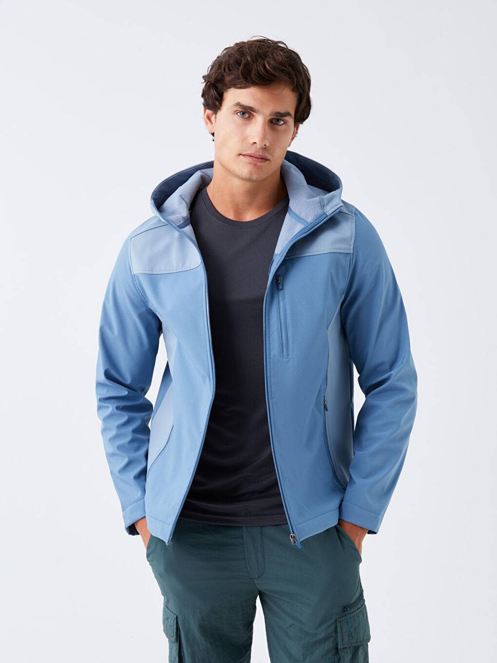 ерлерге арналған стандартты пішім капюшонды пальто