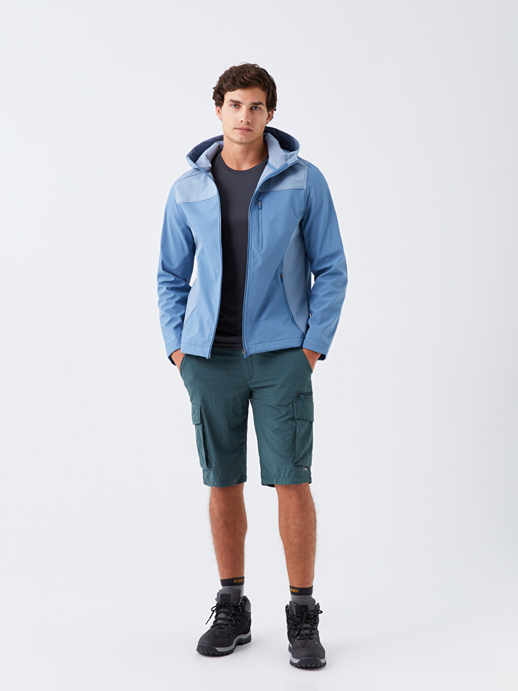 ерлерге арналған стандартты пішім капюшонды пальто-1