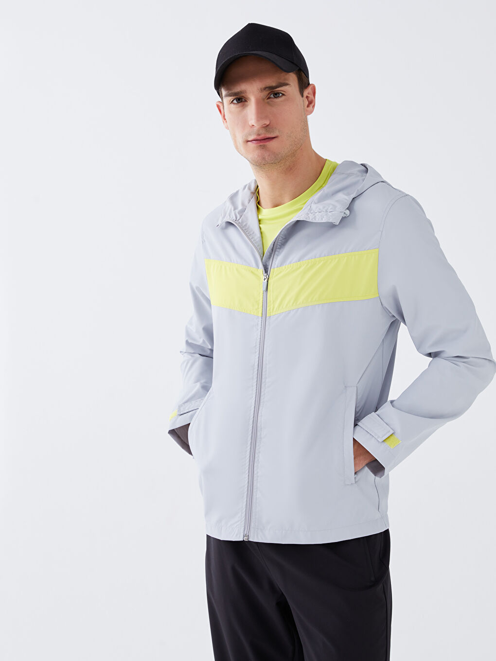 Ерлерге арналған стандартты пішім капюшонды жаңбырға арналған күрте-1