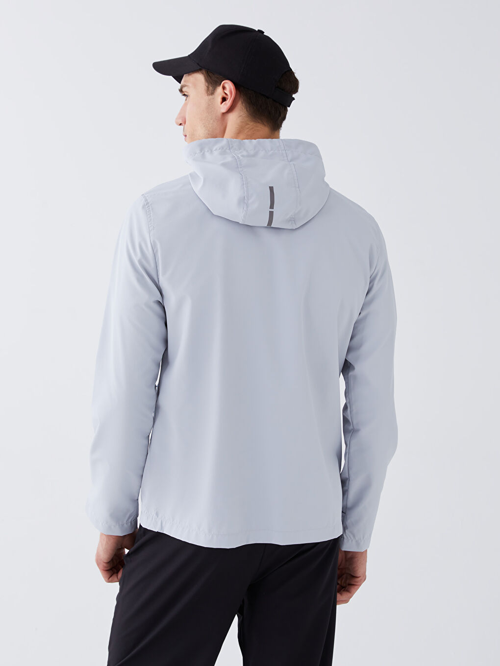 Ерлерге арналған стандартты пішім капюшонды жаңбырға арналған күрте-5