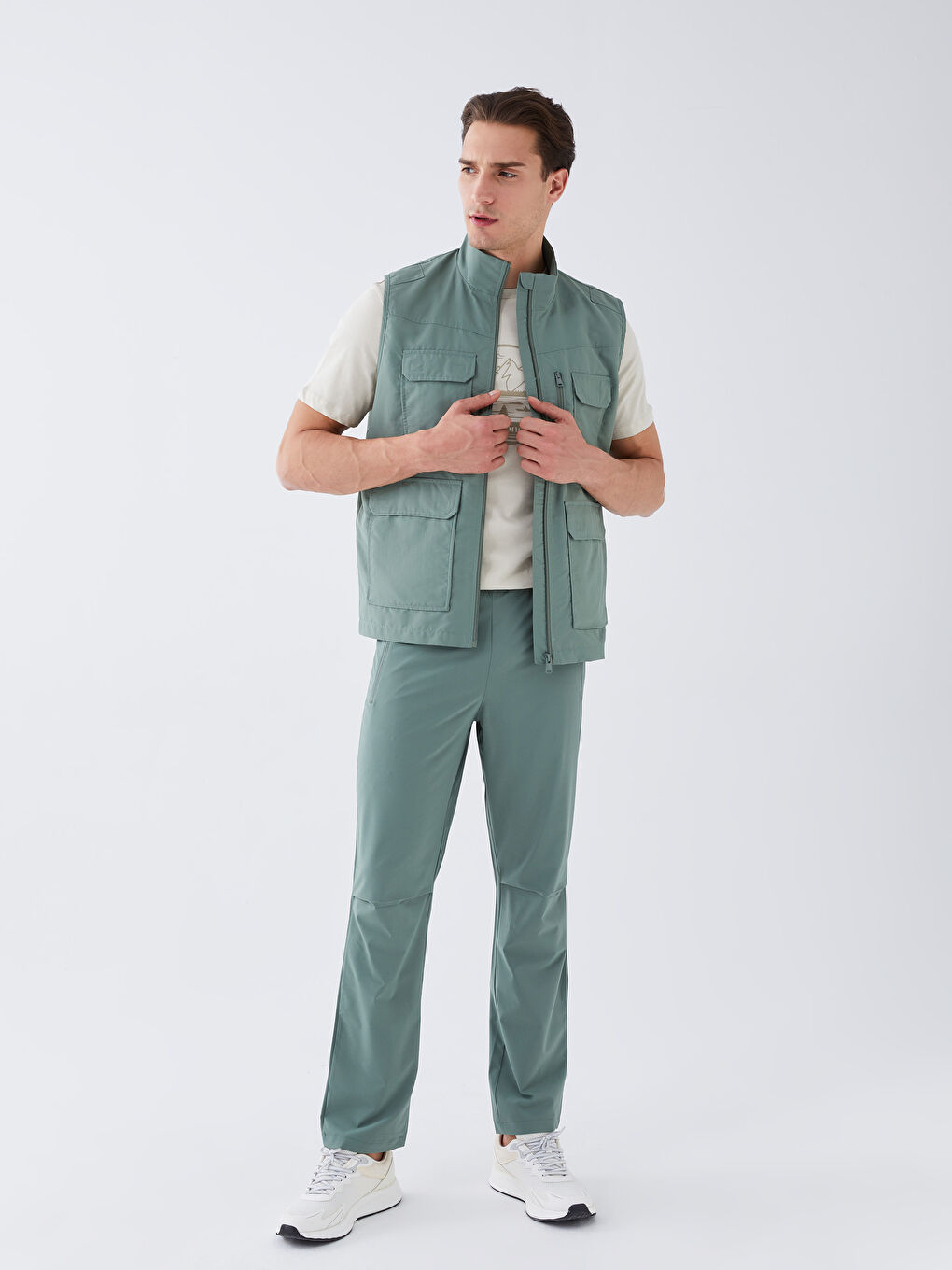 Yeşil Standart Kalıp Erkek Outdoor Pantolon-1