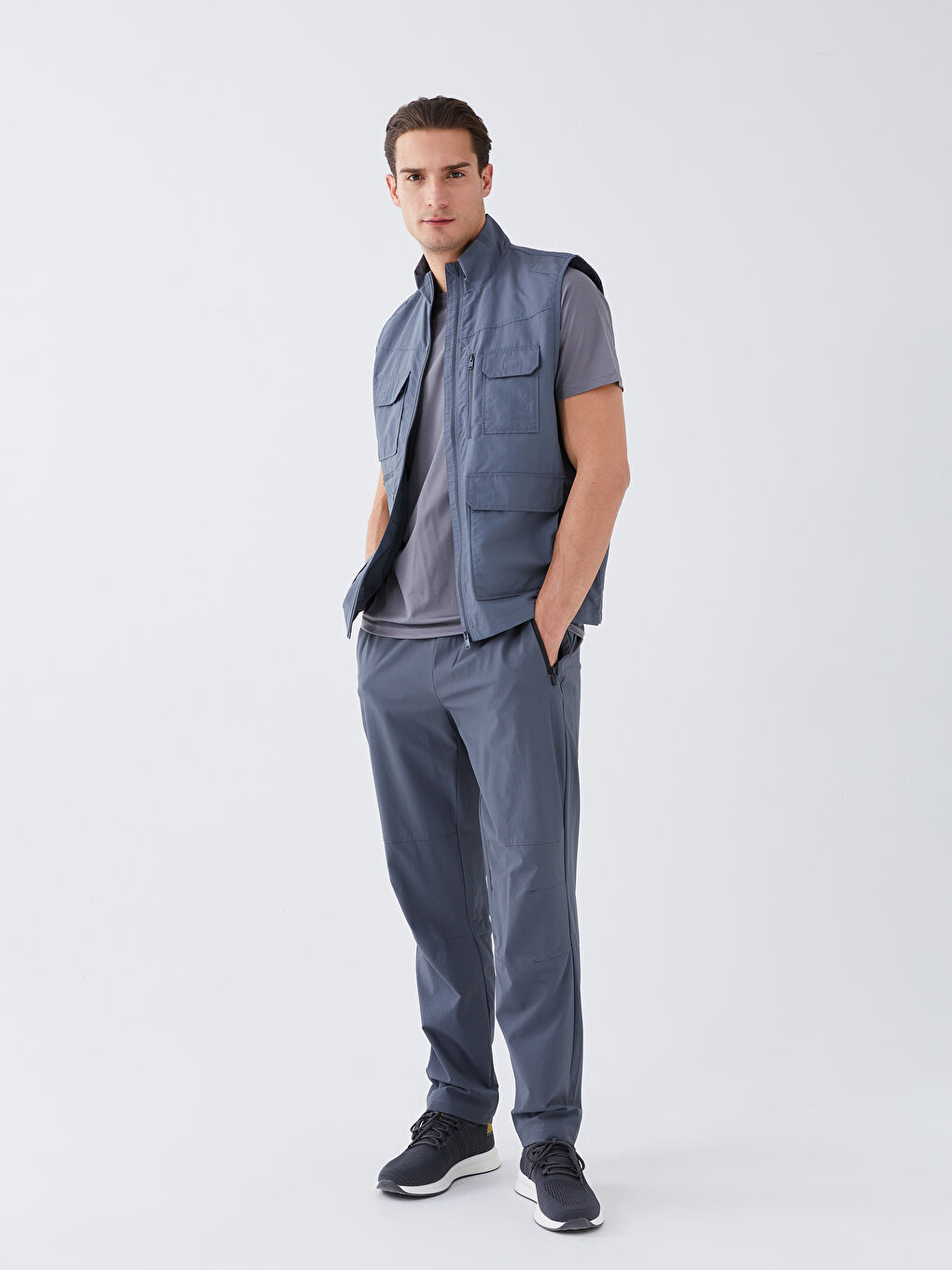 Gri Standart Kalıp Erkek Eşofman Altı-1