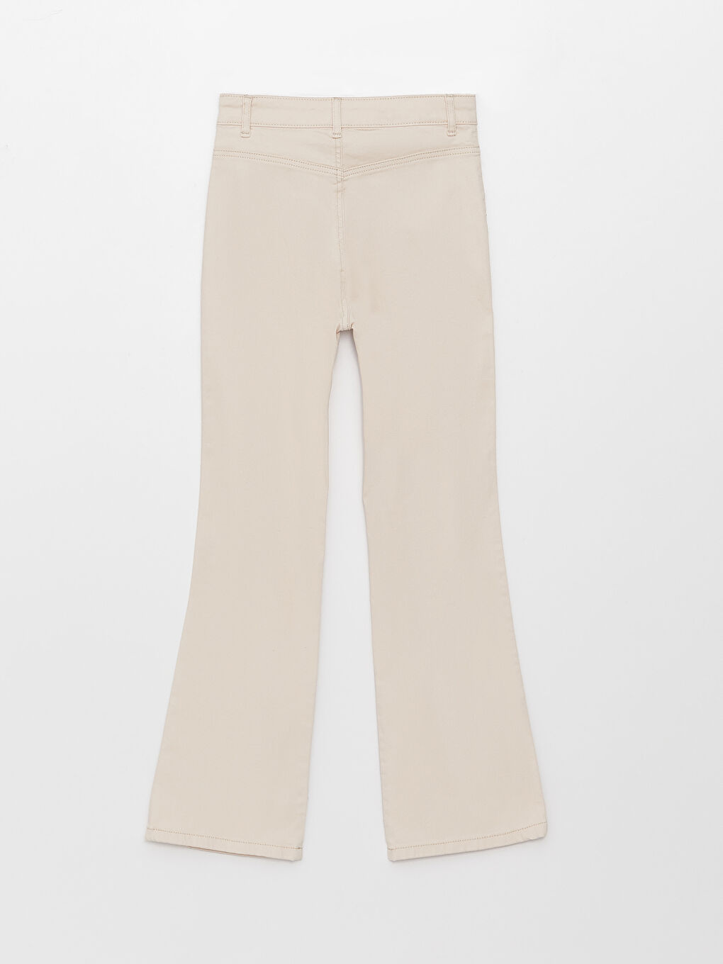 Bej Basic İspanyol Paça Kız Çocuk Pantolon-1