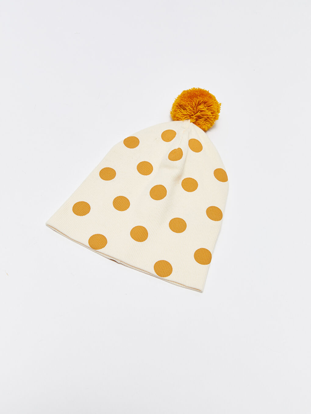 Bej Desenli Kız Bebek Bere-1