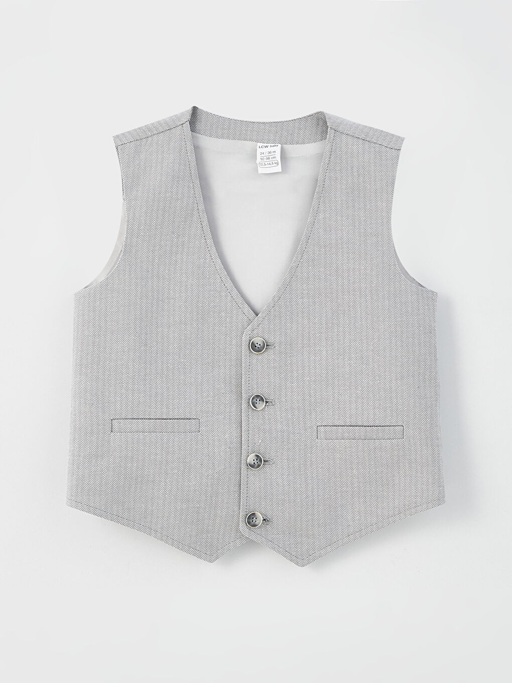 Beyaz Erkek Bebek Yelekli 4'lü Takım-1